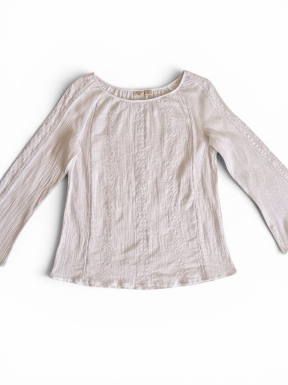 Catherine Malandrino white cotton peasant blouse size large